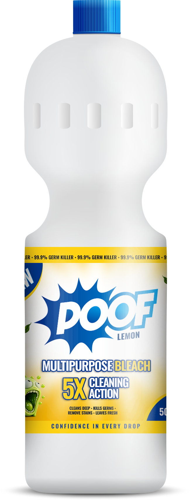 POOF Lemon multipurpose bleach bottle